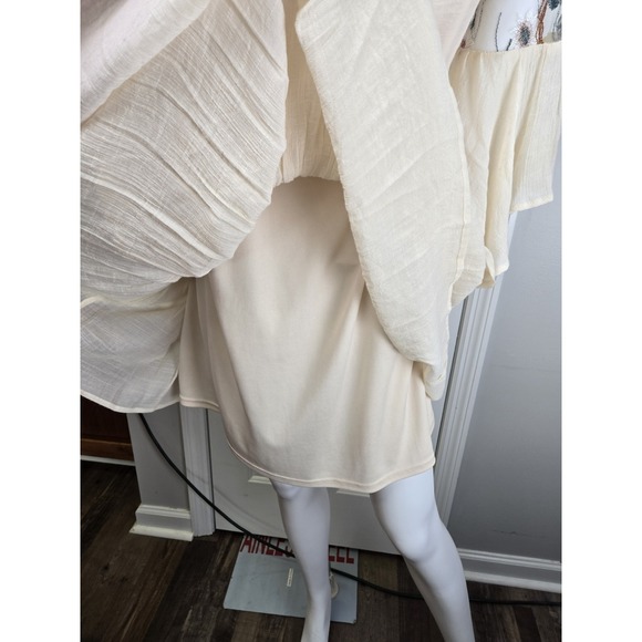 Altard State Embroidered Mini Dress 3/4 Bell Sheer Sleeve Boho Babydoll Medium - Picture 6 of 10